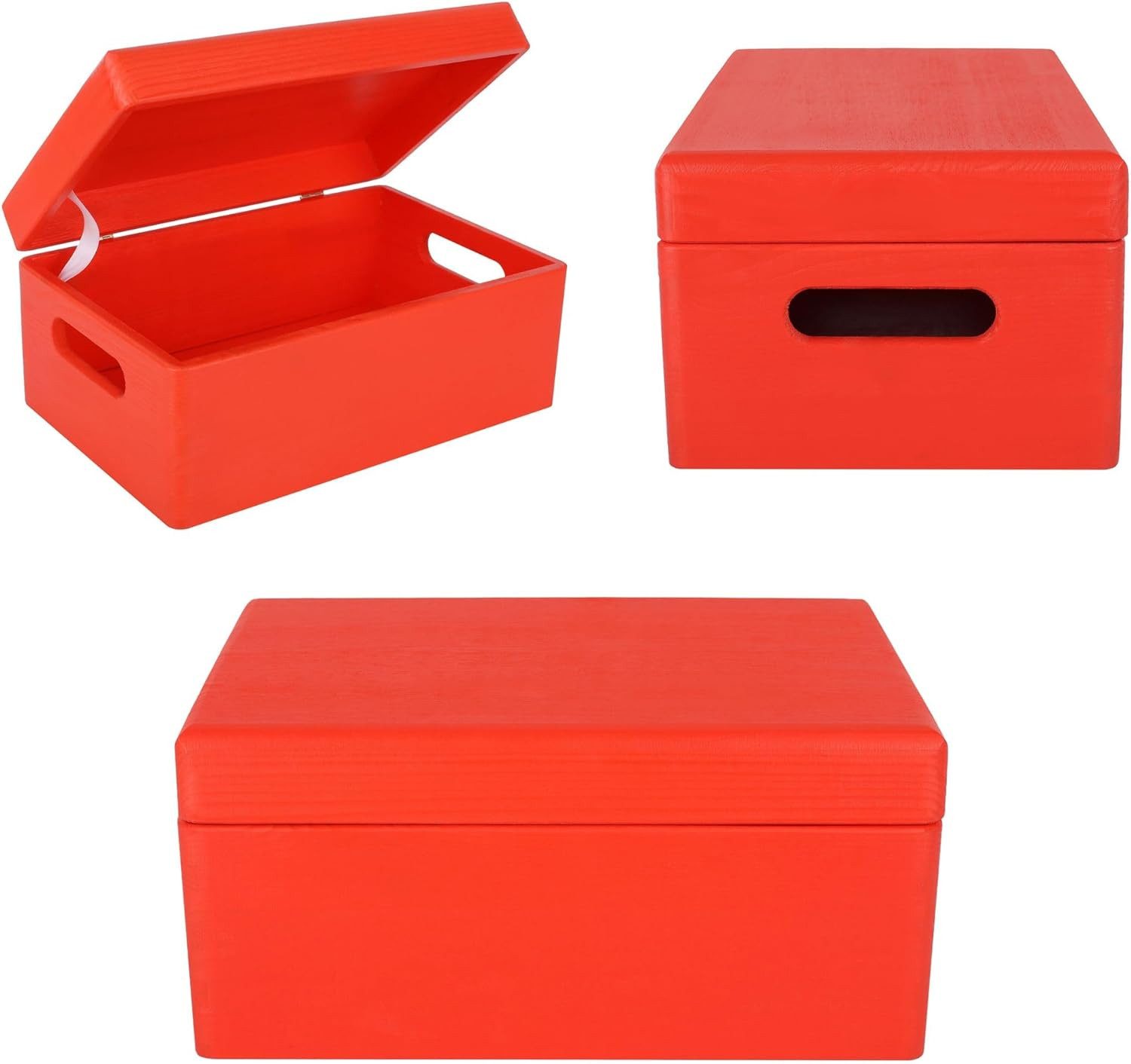 Creative Deco Holzkiste mit Deckel 30x20x14 cm (1cm)