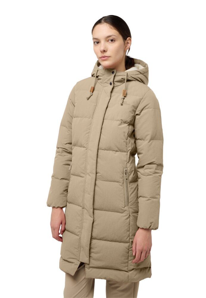 Jack Wolfskin Daunenmantel Nordlicht Coat (Fleece-Futter) hellbraun Damen günstig online kaufen