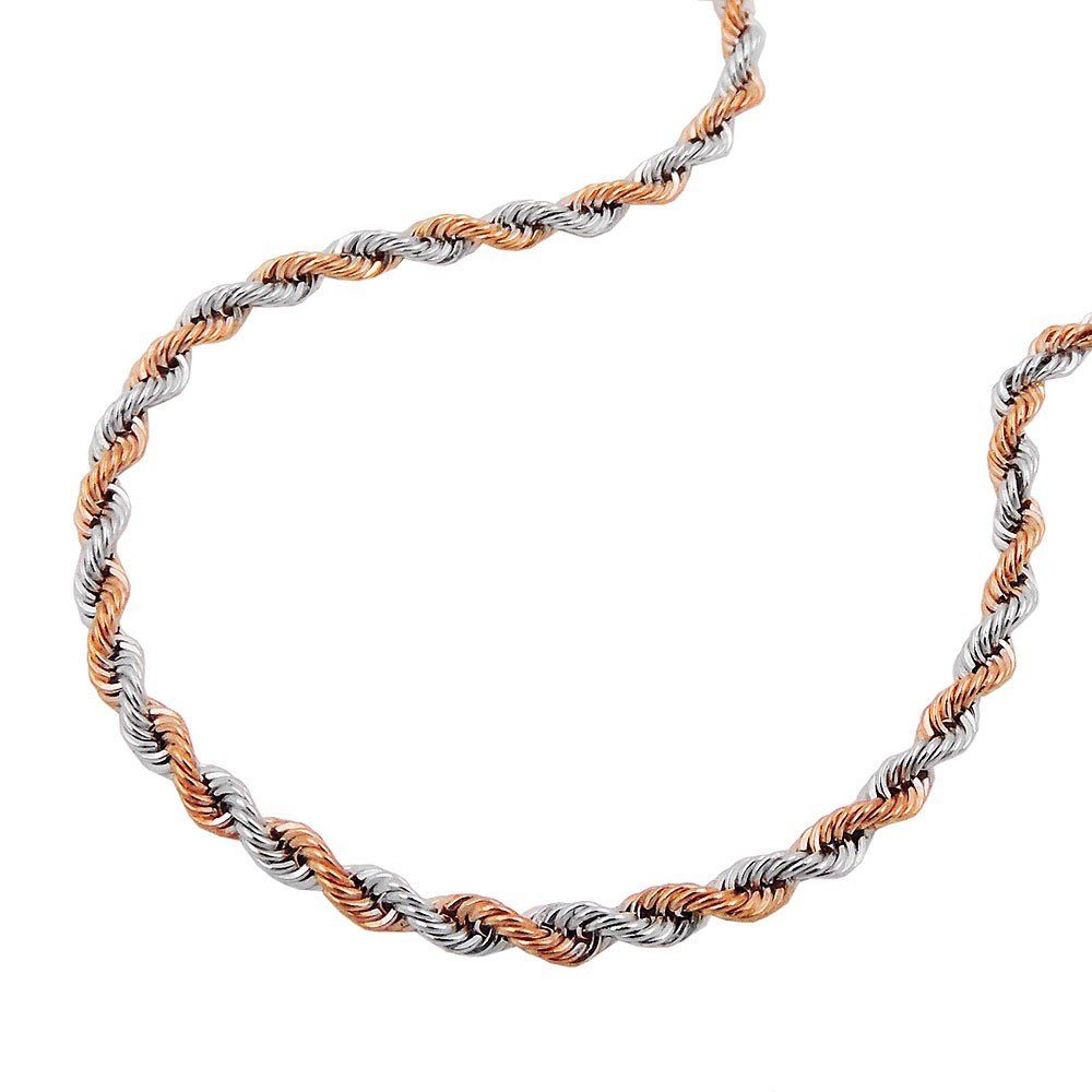 Goldkette 2mm Kordelkette, dünn, 375 Gold, 45cm, Damen