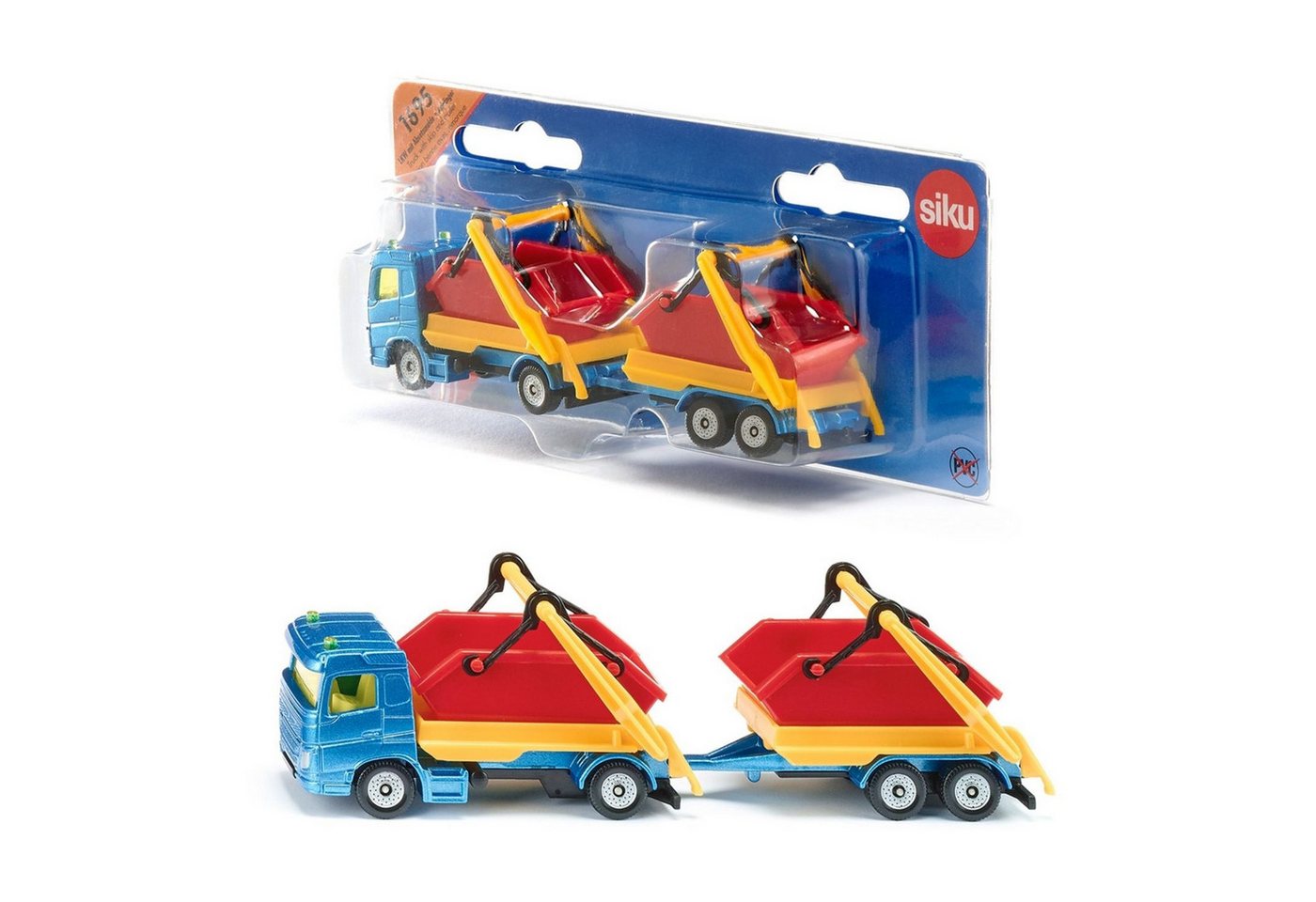 SIEPER Spielzeug-Auto Siku 1695 LKW mit Absetzmulde und Anhänger