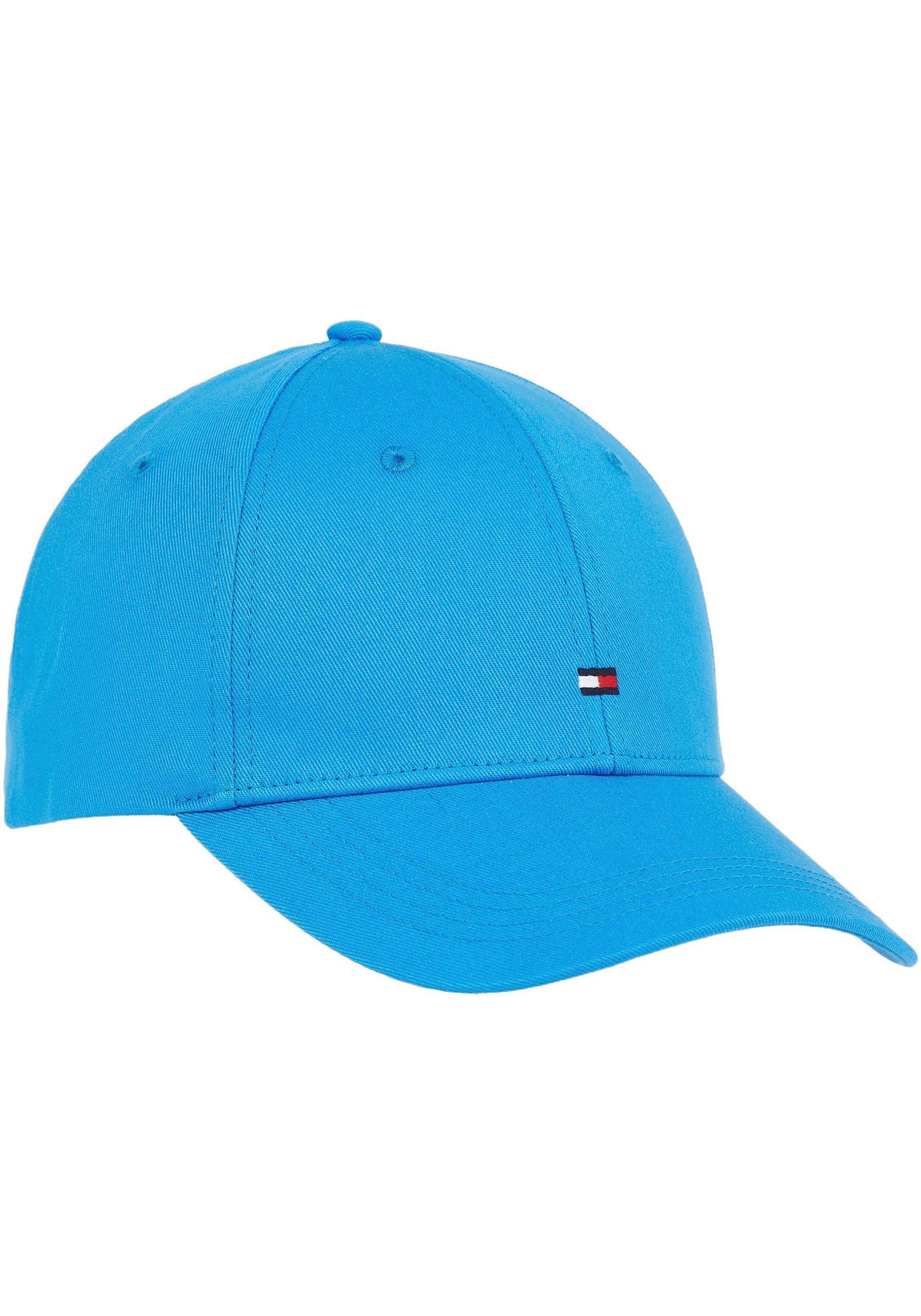 Tommy Cap CAP TH Shocking Blue Cap FLAG Baseball Hilfiger Logo-Branding aufgesticktem mit