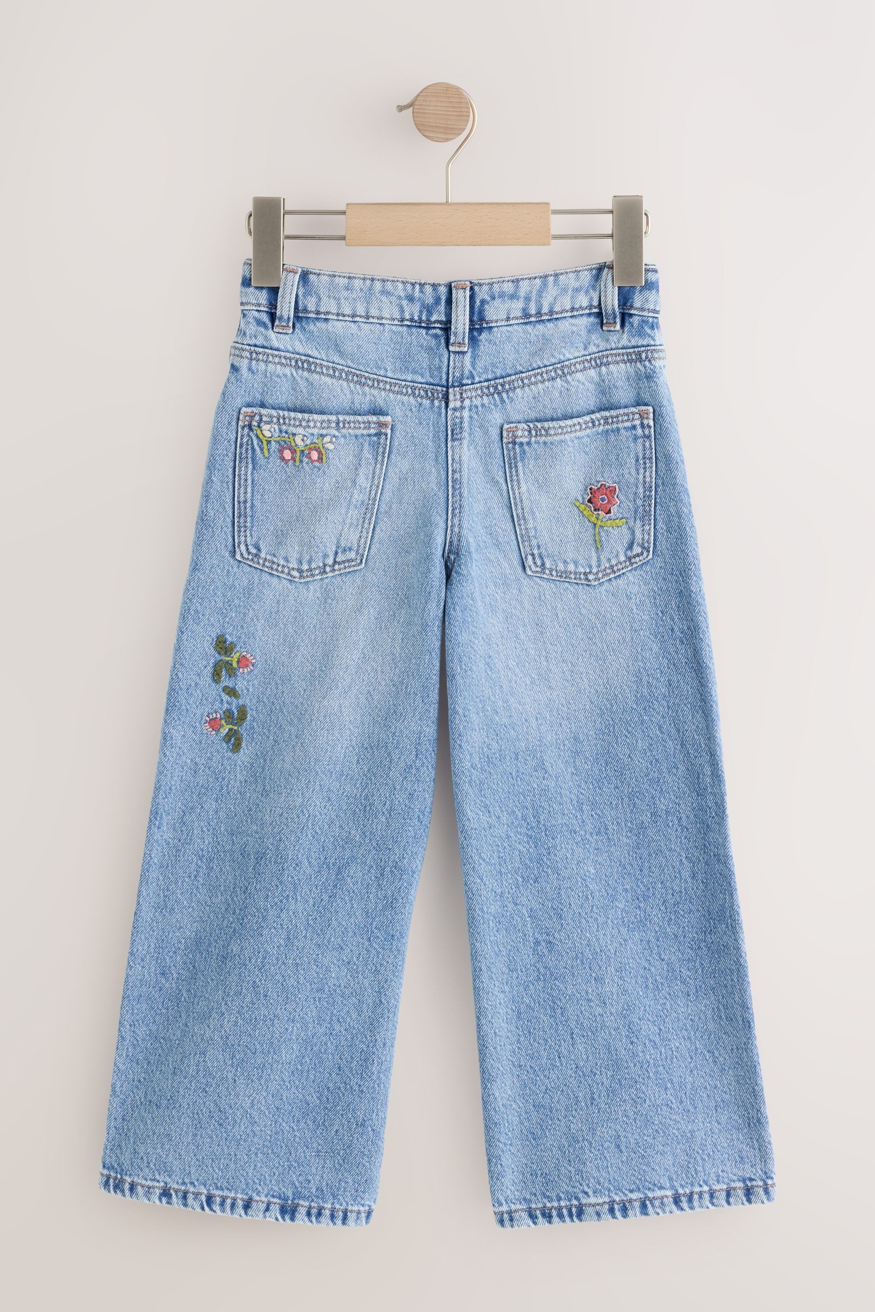 Next Weite Jeans Bestickter Jeans mit weitem Bein (1-tlg) – Bild 3 von 5