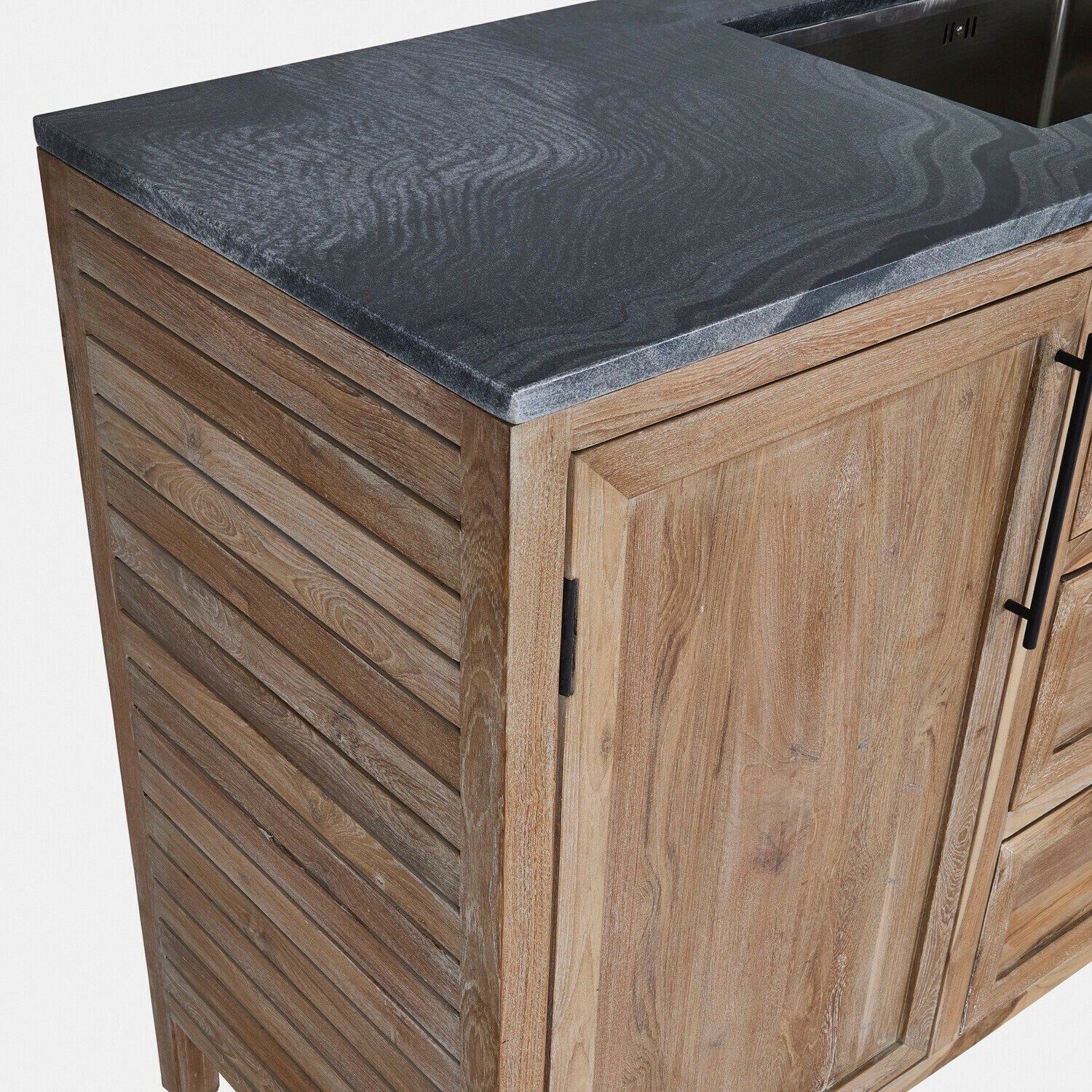 Mirabeau Spülenschrank Outdoor-Spülentisch Corviano braun/schwarz