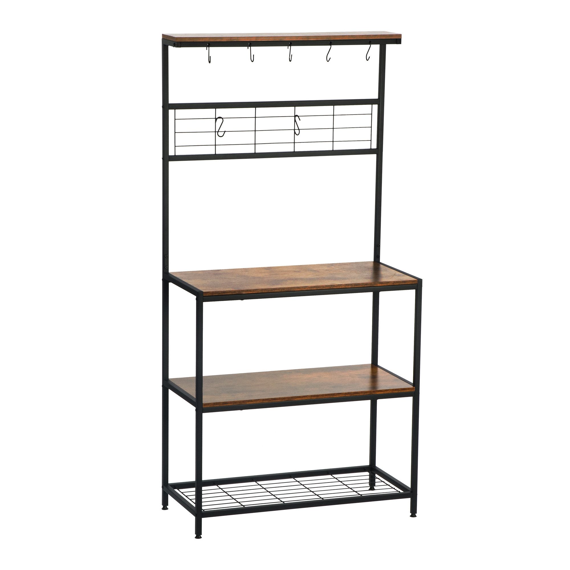 BIGTREE Küchenregal Küchenregal mit 4 Ablagen, Mikrowellen Regal, küchenreg günstig online kaufen