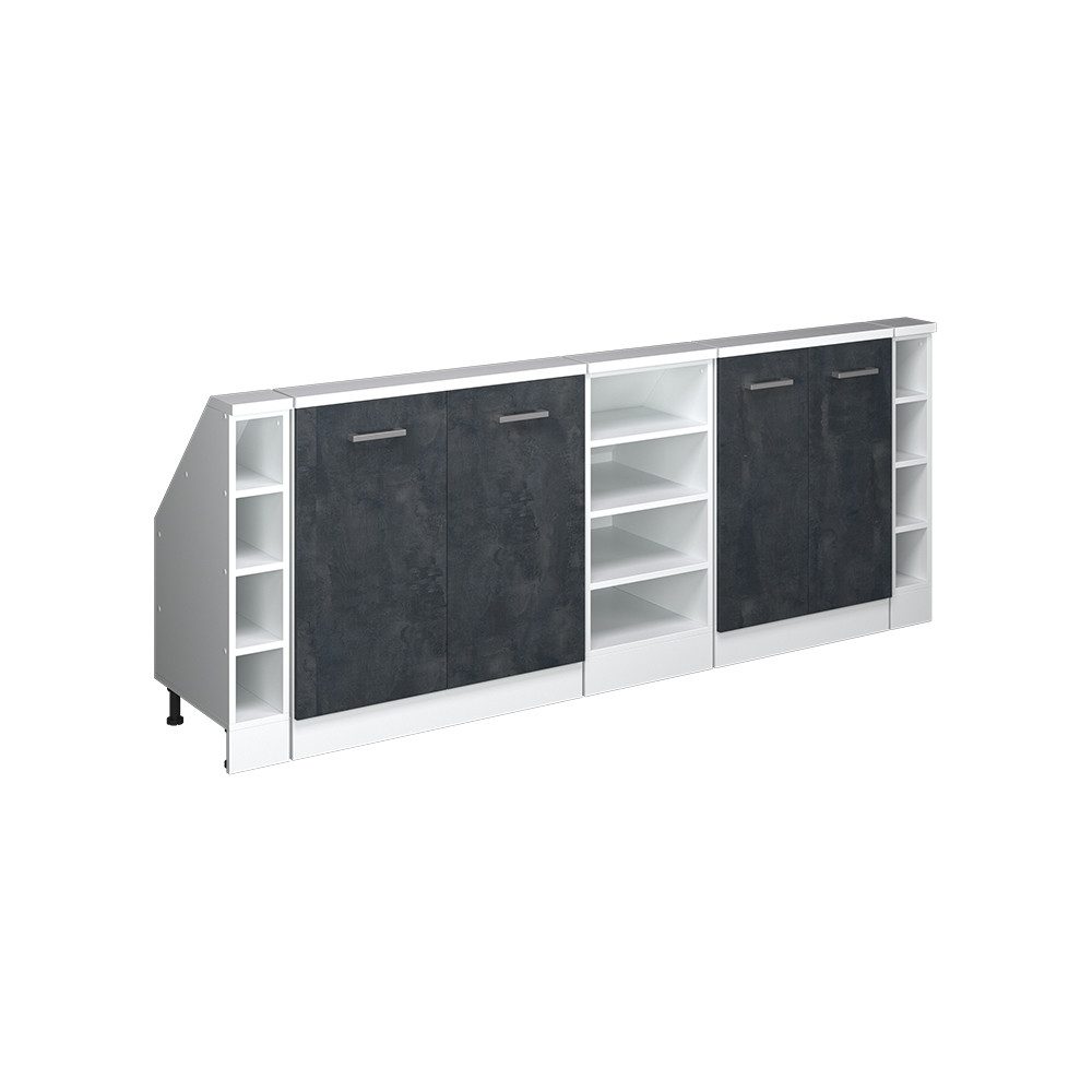 Vicco Unterschrank R-Line, Schwarz Beton/Weiß, 215 günstig online kaufen