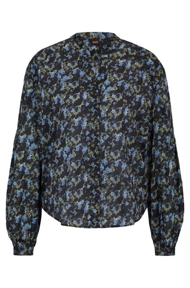 BOSS ORANGE Klassische Bluse C_Berday Premium Damenmode in lässigem  Schnitt, Raffung unterhalb der Passe im Rückteil