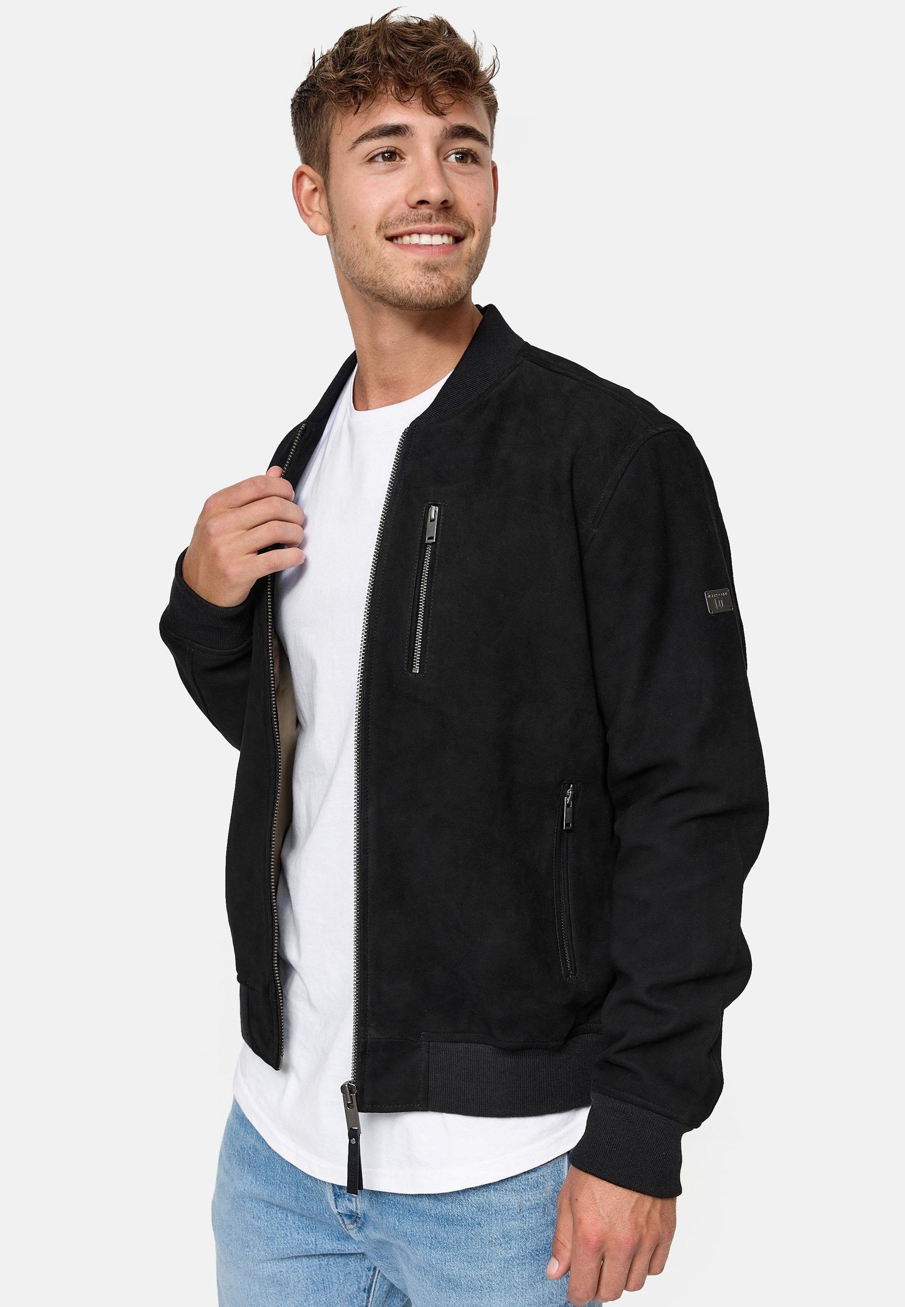 Indicode Lederjacke Maddoc Black