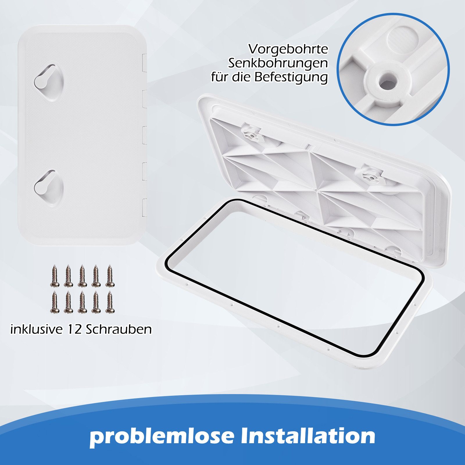 COSTWAY Schlauchboot, Bootsluke 60,5x35,5 cm, für Boot, Yacht, Wohnmobil