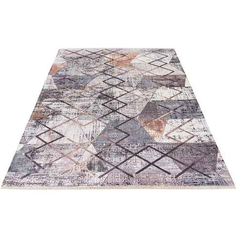 Teppich My Valencia 631, Obsession, rechteckig, Höhe: 6 mm, recycelte Materialien, modernes Design, mit Fransen, waschbar