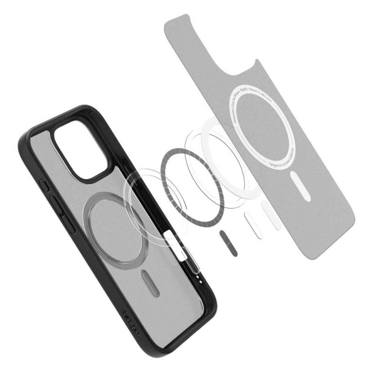 Spigen Handyhülle Ultra Hybrid Magnetfunktion Kompatibel mit iPhone 16 Pro Schwarz 6,3, minimalistisches Design, präzise Konturen