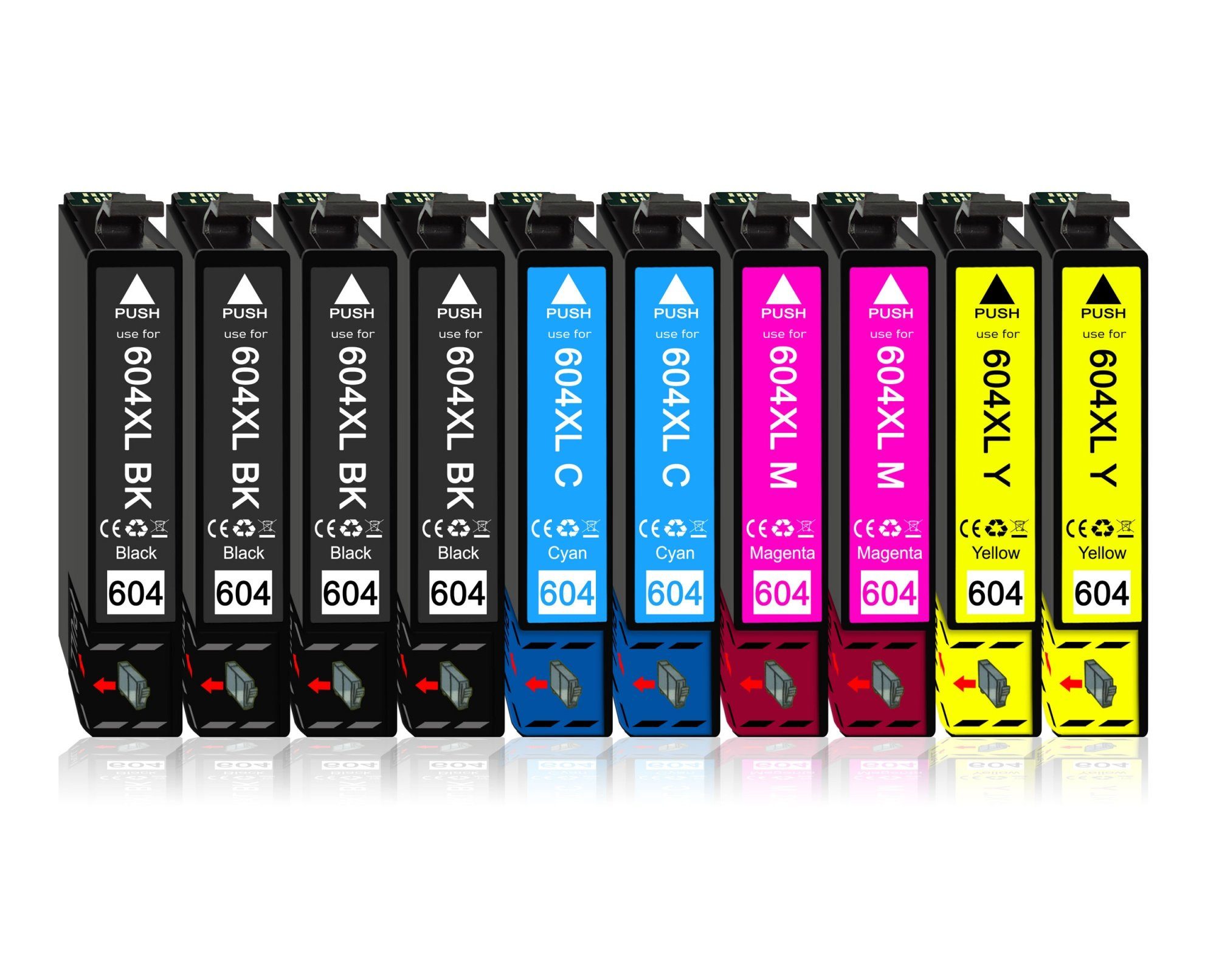 Druckerparadies 10er Sparpack ersetzt Epson 604XL (604) Druckerpatronen im Multipack Tintenpatrone (10-tlg)