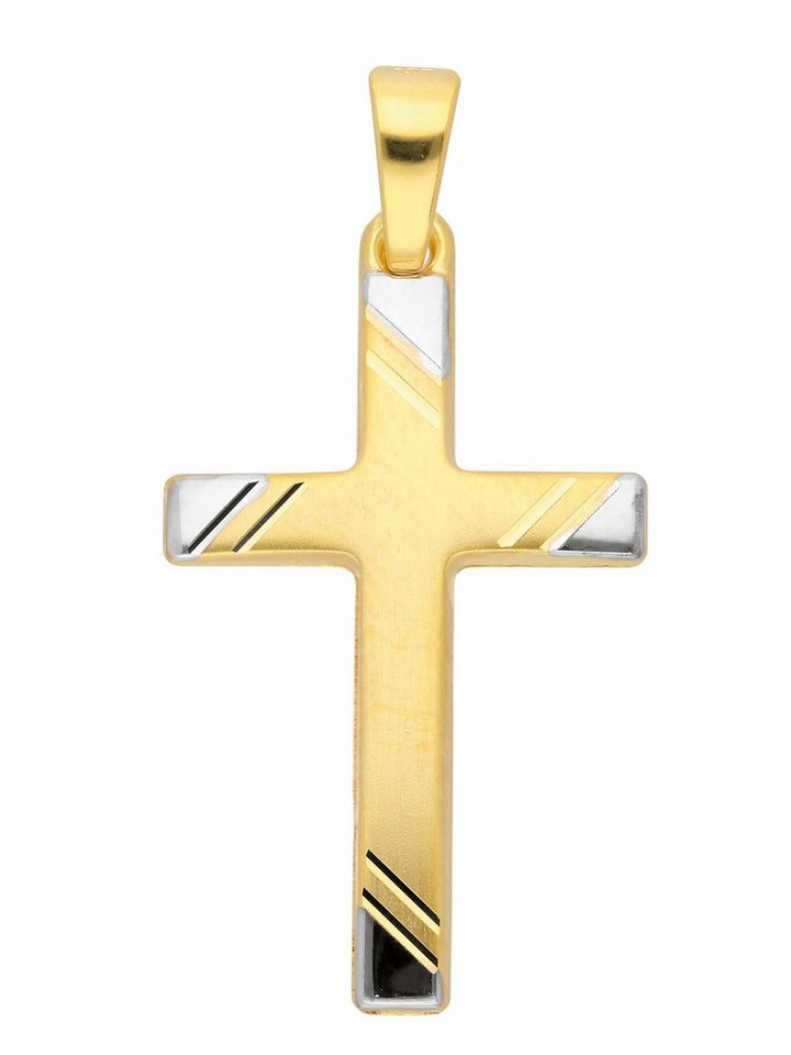 Adelia´s Kettenanhänger 333 Gold Kreuz Anhänger, Goldschmuck für Damen &  Herren
