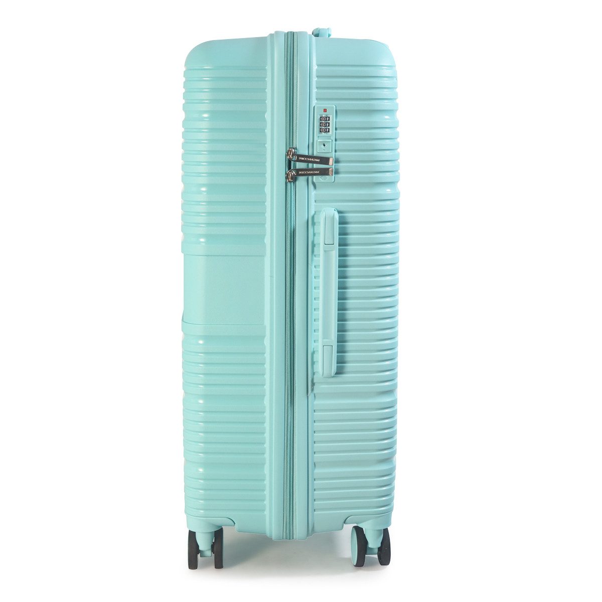 NEWCOM Hartschalen-Trolley Hartschalenkoffer / PP Reisekoffer / Ultra Leichter Rollkoffer, 4 Rollen, 20'' 55cm Handgepäck, Blau, Zahlenschloss und Teleskopgriff