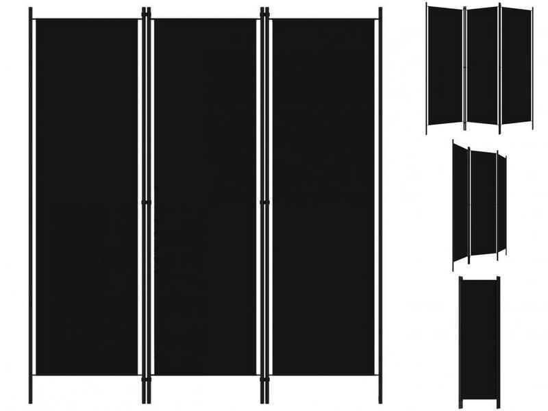 vidaXL Raumteiler Paravent Trennwand Spanische Wand 3-tlg Raumteiler Schwarz 150x180 cm