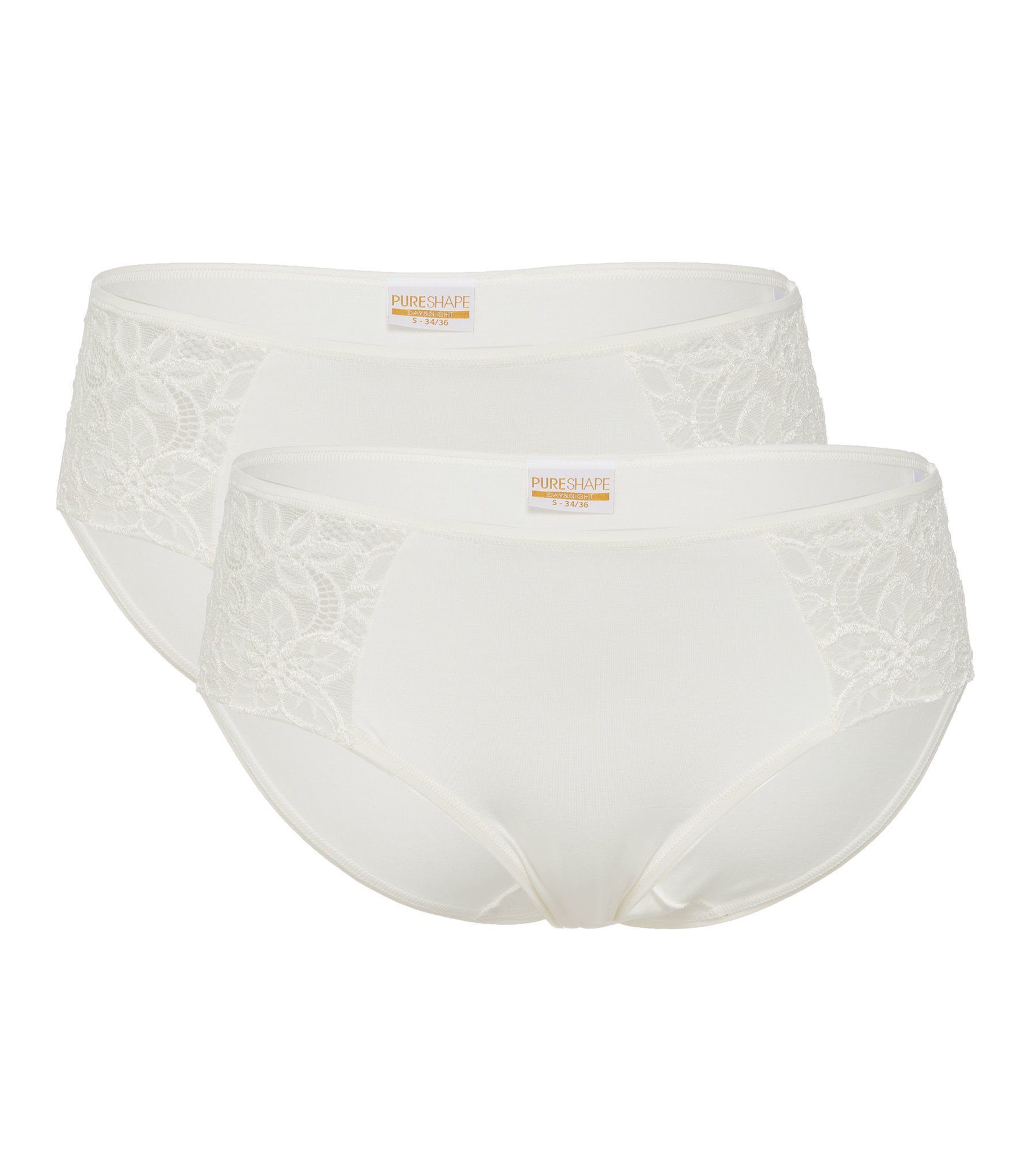 Pure Shape Slip Panty elastisch (Packung, 2-teilig) mit Spitzeneinsatz