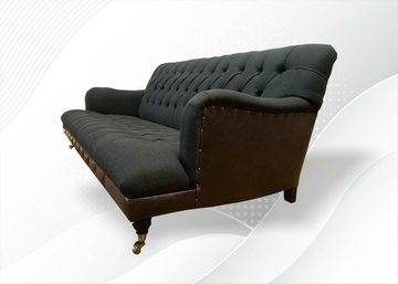 JVmoebel Chesterfield-Sofa, Chesterfield Schwarz Wohnzimmer Modern Design Couchen Sofa Luxus