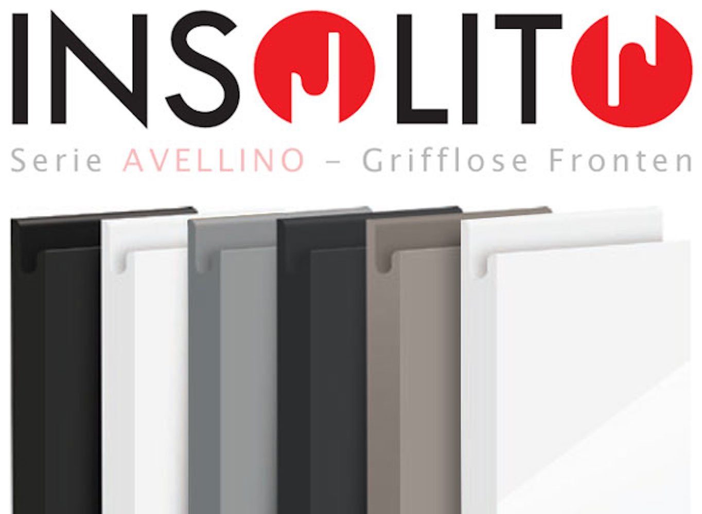 grifflos Avellino Klappe 30cm Front- Acryl und weiß Korpusfarbe matt wählbar Klapphängeschrank mit Feldmann-Wohnen