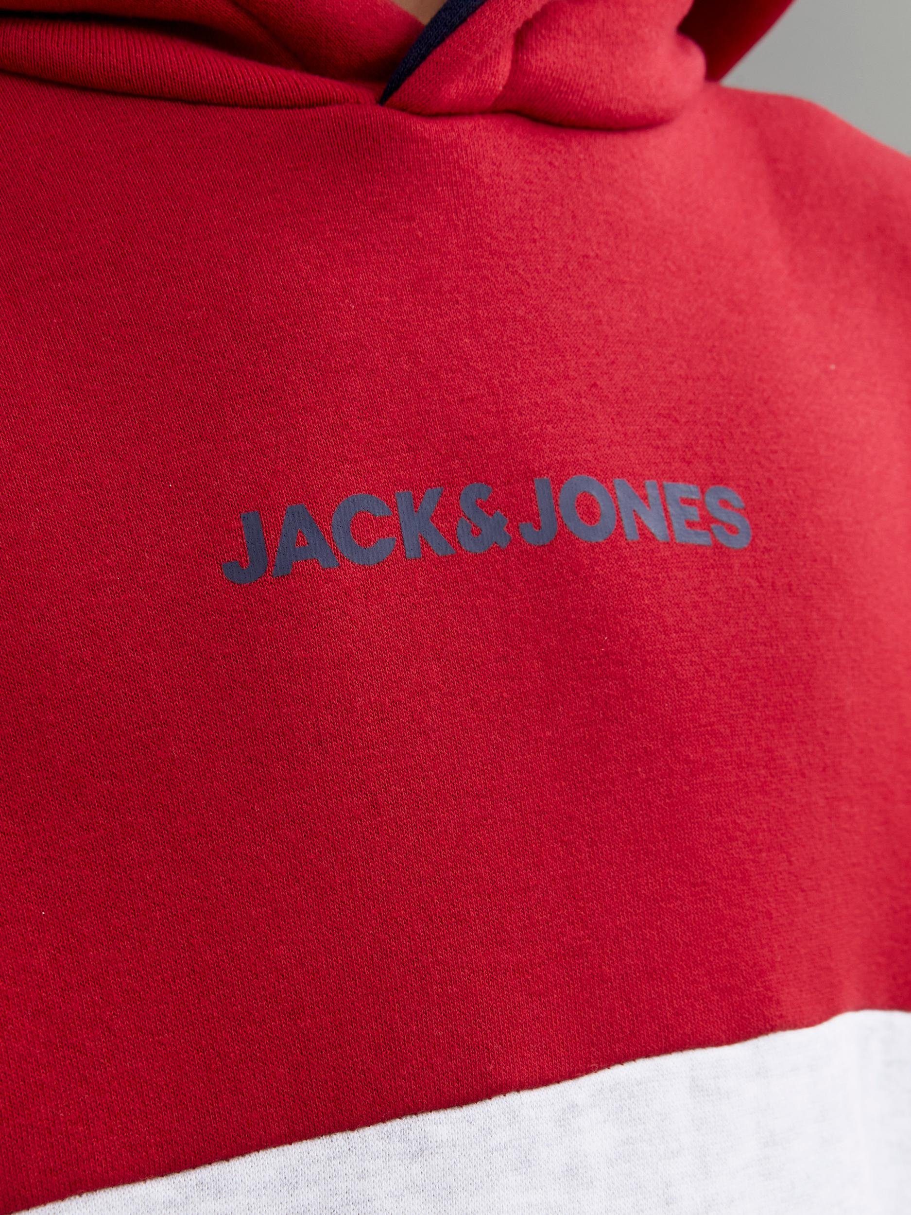 & Jack SWEAT Hoodie JJEREID Junior SN Red HOOD Jones Tango JNR BLOCKING