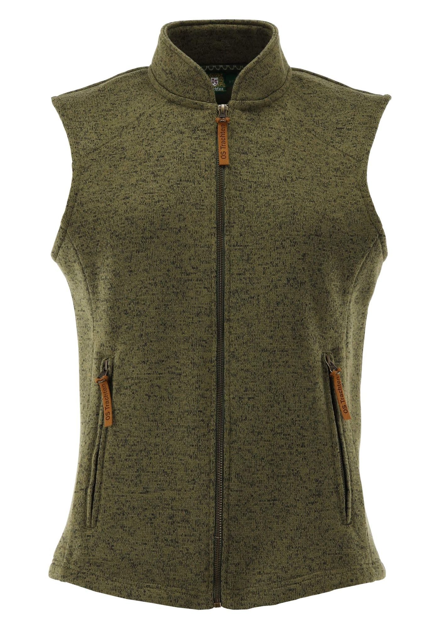 OS Trachten Fleeceweste Zocha Tailliert, Stehkragen, hochgeschlossen, 2 Taschen mit Reißverschluss