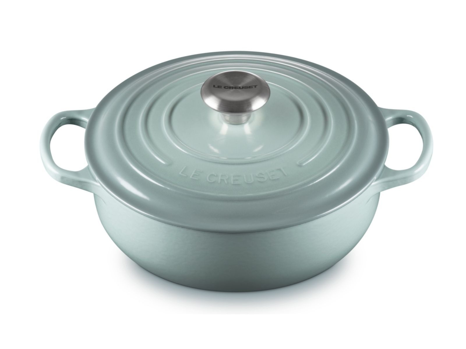 LE CREUSET Bräter Sauteuse Signature rund sea salt 24cm, Emailliertes Gusseisen