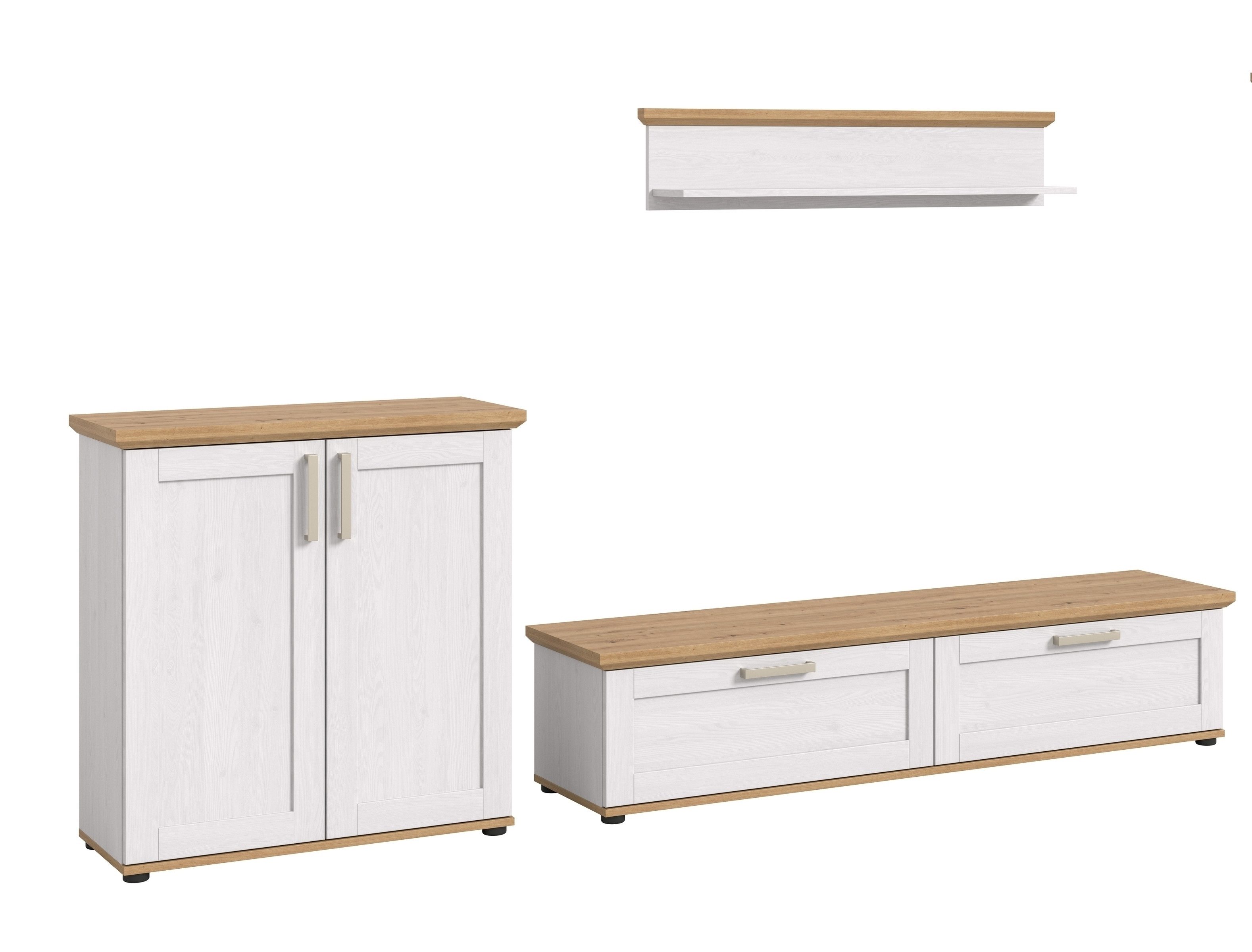 freiraum Wohnwand Verona, (3-teilig), (3-teilig) in Sibiu Lärche Dekor - 260x151x40cm (BxHxT)