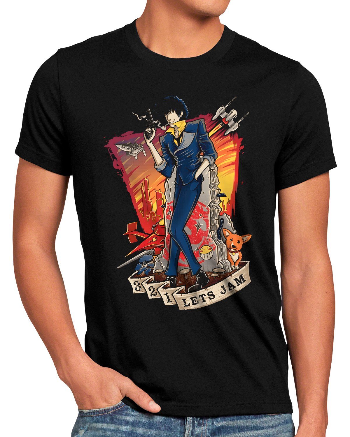 style3 Print-Shirt Herren T-Shirt Bounty Blues anime manga swordfish cowboy bebop