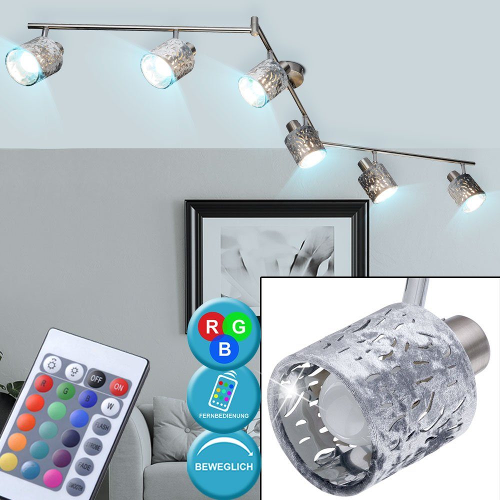 etc-shop LED Deckenspot, Leuchtmittel inklusive, Warmweiß, Farbwechsel, Samt Decken Strahler dimmbar Spot Lampe verstellbar