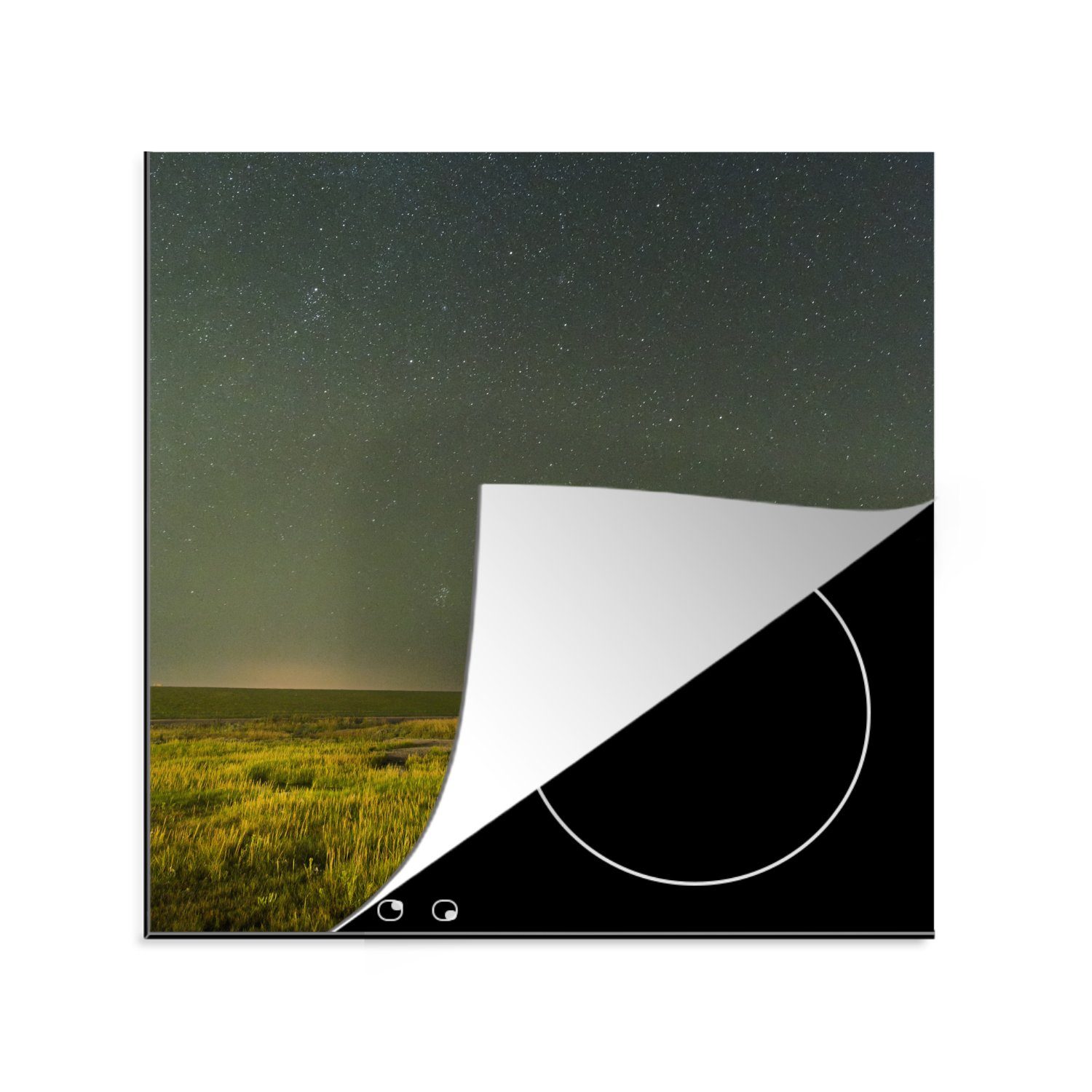 MuchoWow Herdblende-/Abdeckplatte Amelands Natur und ein Sternenhimmel, Vinyl, (1 tlg), 78x78 cm, Ceranfeldabdeckung, Arbeitsplatte für küche