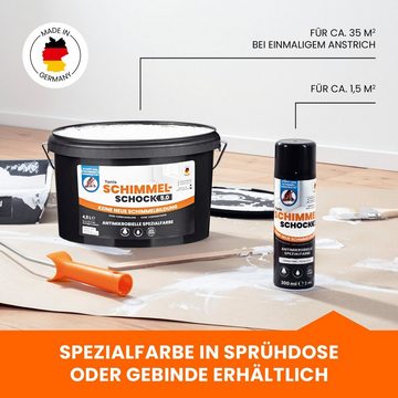 Tonis SCHIMMELSCHOCK Sprühfarbe 5.0 Antimikrobielle Spezialfarbe zur Schimmelbekämpfung für ca. 1,5 qm, Anti-Schimmelfarbe mit wissenschaftlicher Wirksamkeit, 300 ml