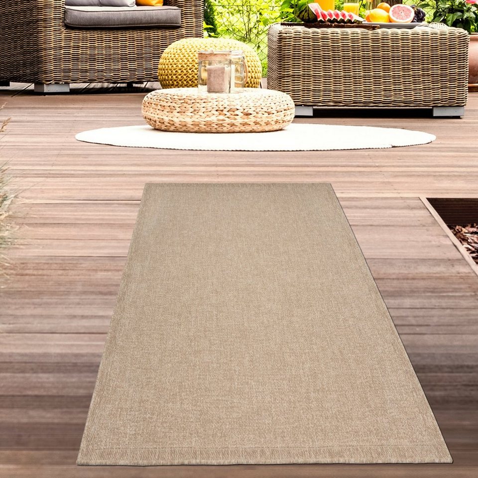 5 in Höhe: Jute-Style, & Teppich natürlichem mm Carpetia, rechteckig, Outdoorteppich In-