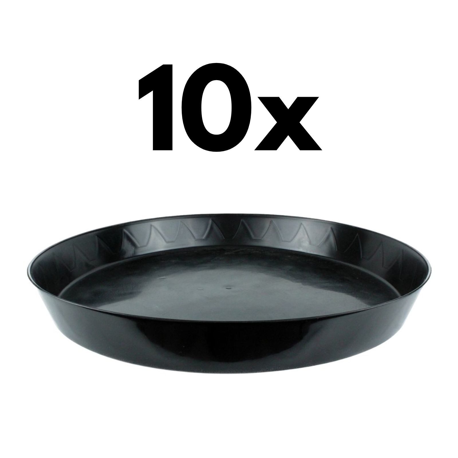 Growbird Blumentopfuntersetzer 10 x Untersetzer Rund, Schwarz, Ø63,5 cm, 10-tlg.