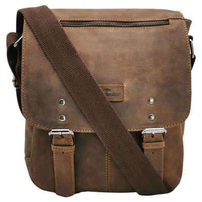 Landleder Messenger Bag Casualbag Kompakt Westerntype Umhängetasche, naturbelassenens Rindleder