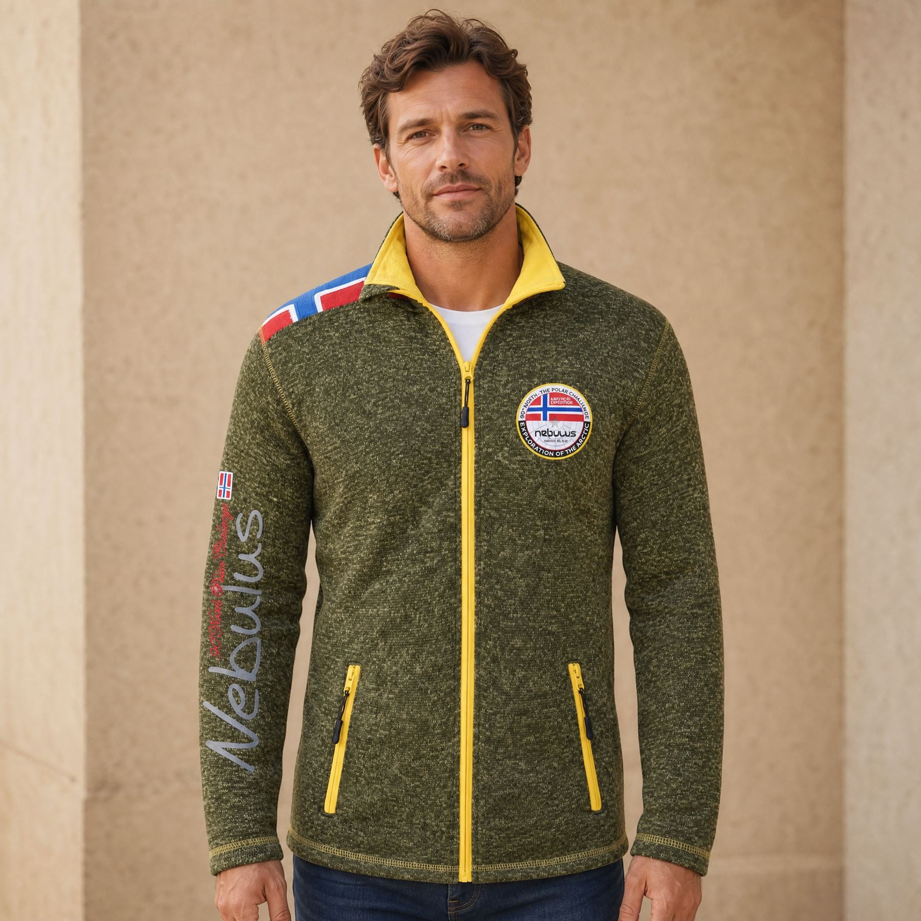 Nebulus Fleecejacke NORKY, P4941 - Herren, grün meliert, XL