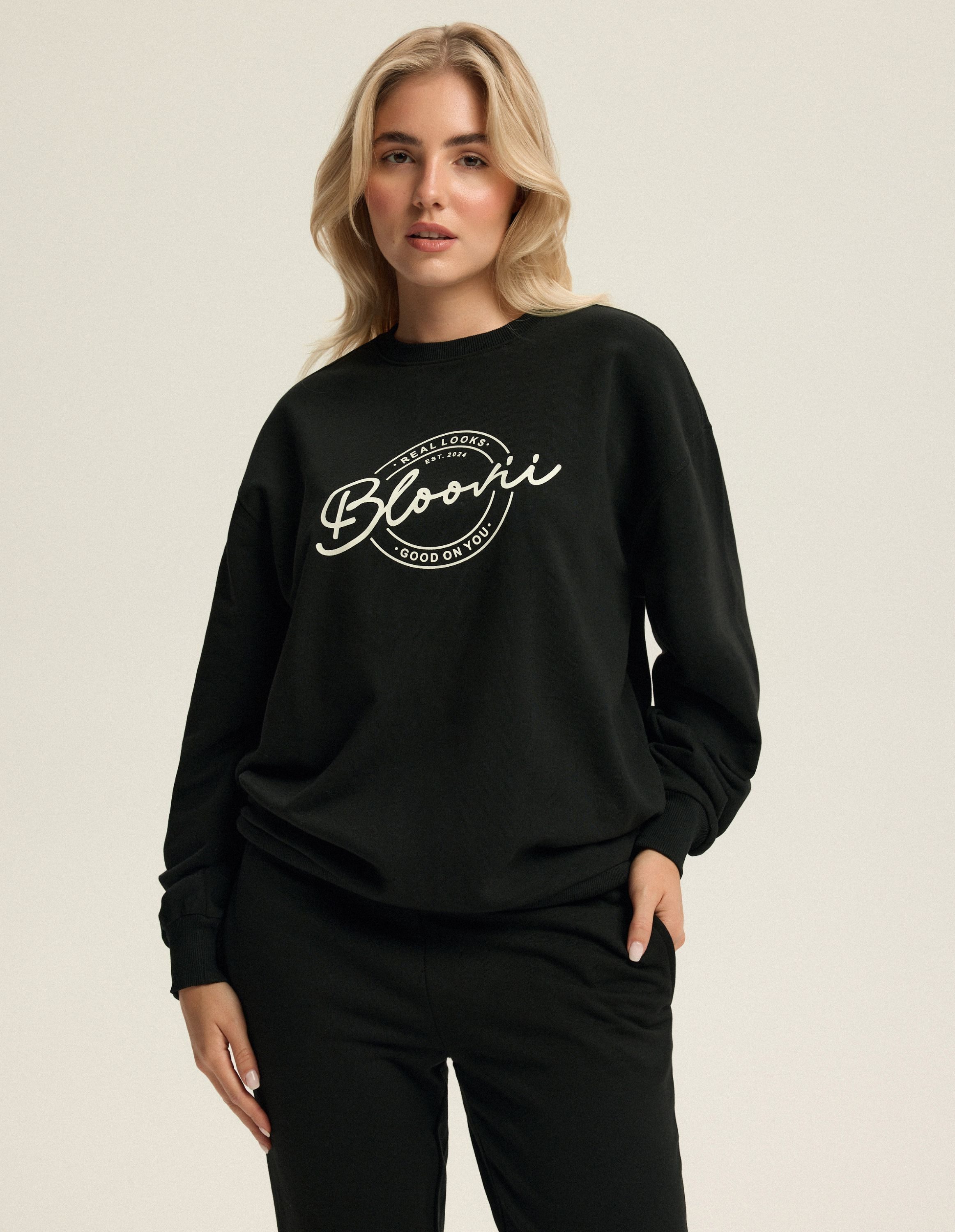 ESOTIQ Sweatshirt Sweatshirt Lee, Oversize, mit Frontprint und Rippbündchen