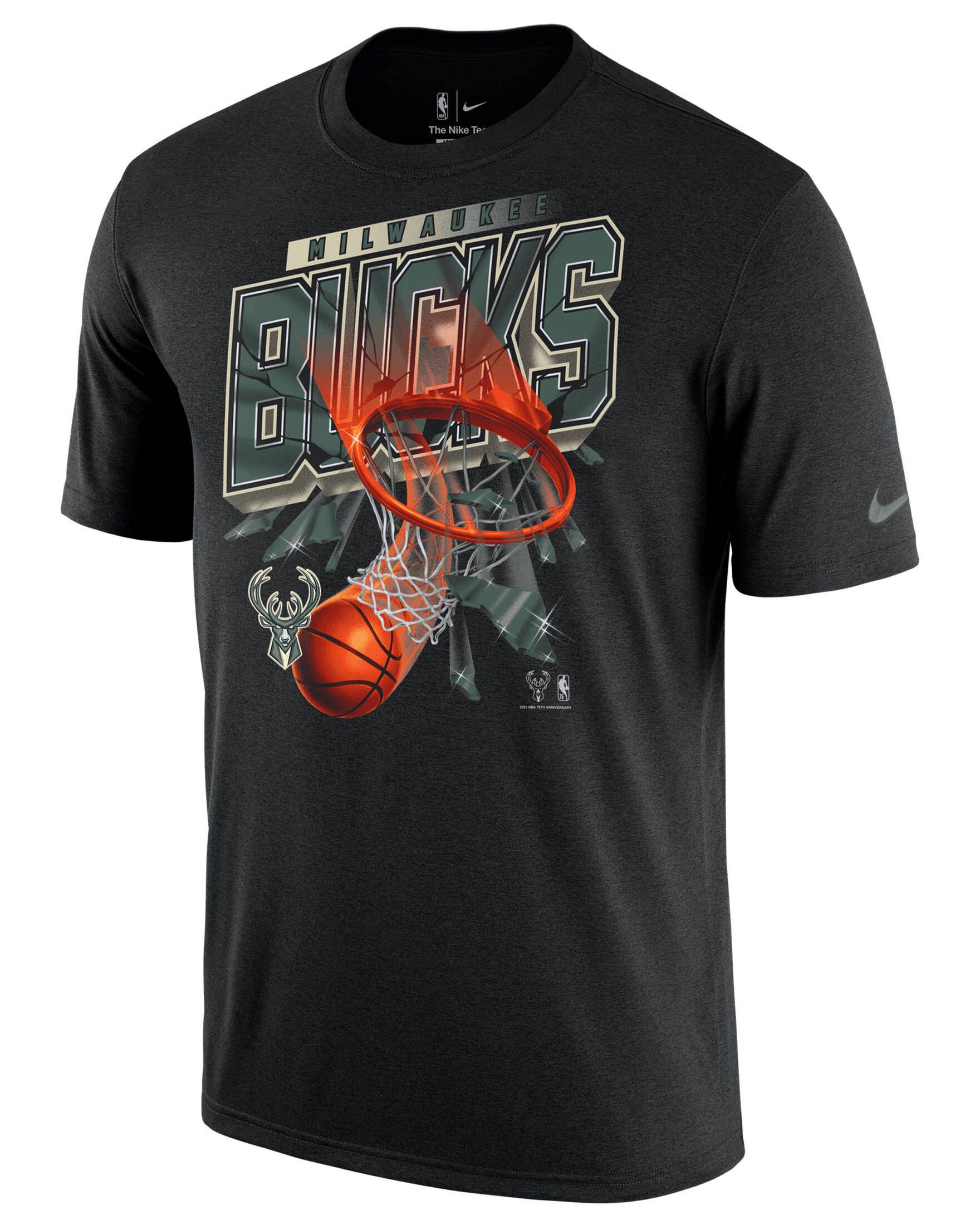 Nike T-Shirt Herren Basketballshirt MILWAUKEE BUCKS COURTSIDE (1-tlg)