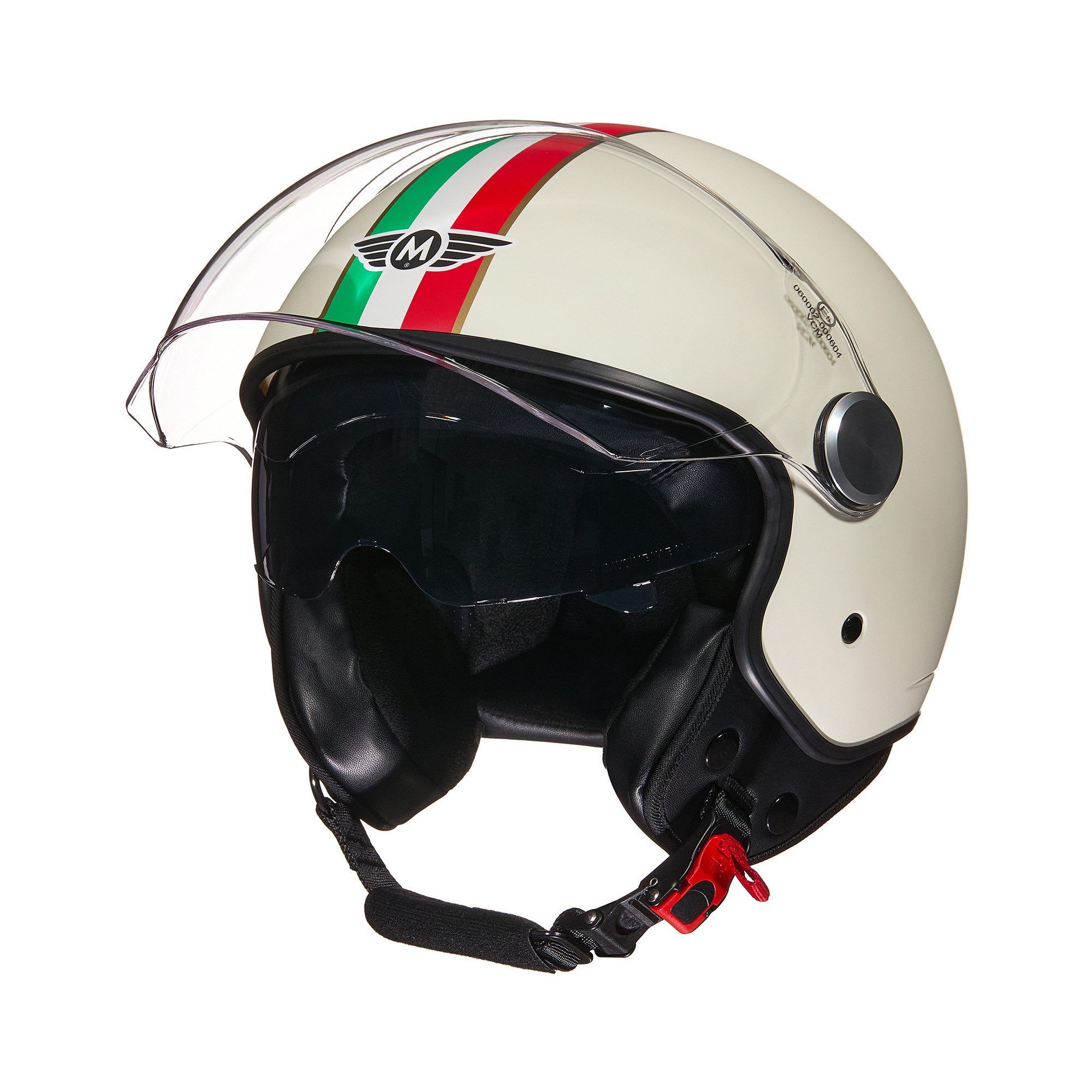 MOTO HELMETS Motorradhelm Integralhelm Motorrad Full Helm AV-63 Italia, Für Motorrad und Roller, Schnellverschluss, Sonnenvisier, nur 1050g