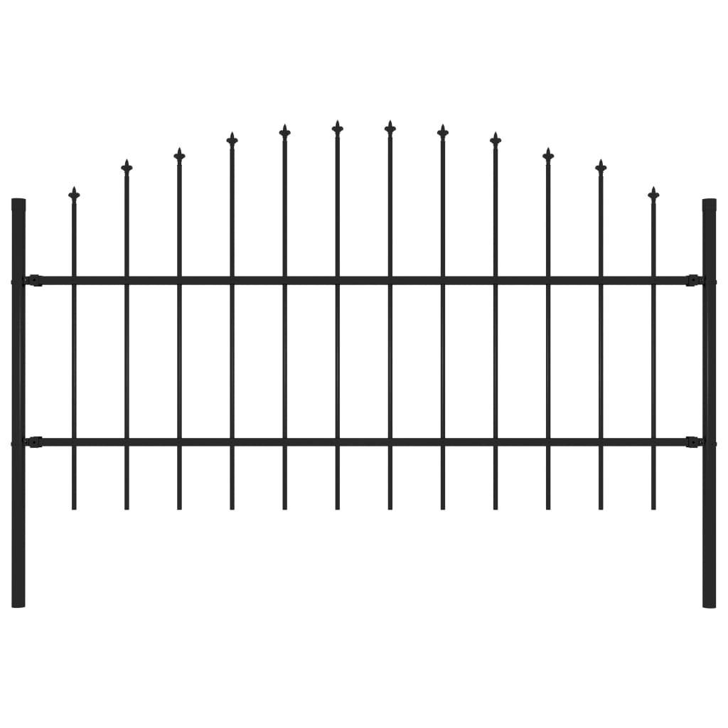 vidaXL Gartenzaun Gartenzaun Woerden mit Speerspitze Stahl 170 x 100 cm Schwarz, (1-St)