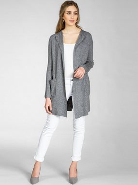 Caspar Strickjacke STJ023 sportlich eleganter langer Damen Cardigan