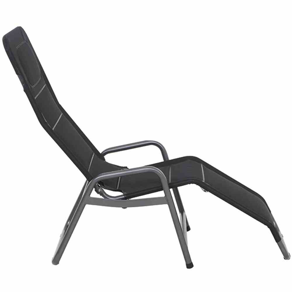 Gartentrends Relaxliege FANO, in schwarz, - 150x112x71cm (BxHxT)