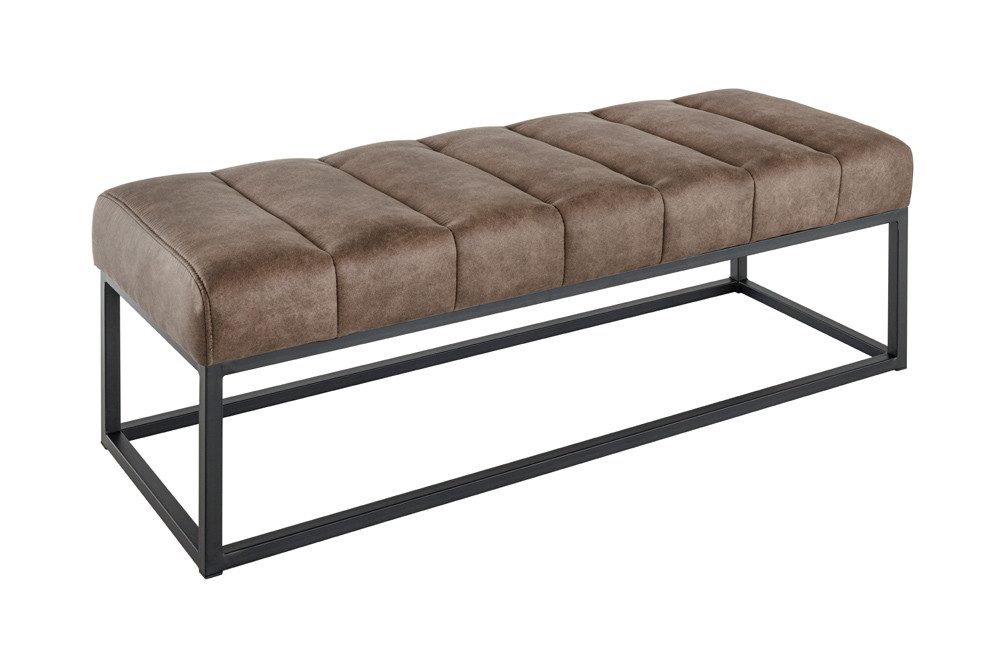 riess-ambiente Sitzbank PETIT BEAUTÉ 110cm vintage taupe / schwarz (Einzelartikel, 1-St), Flur · Microfaser · Metall · Schlafzimmer · Design