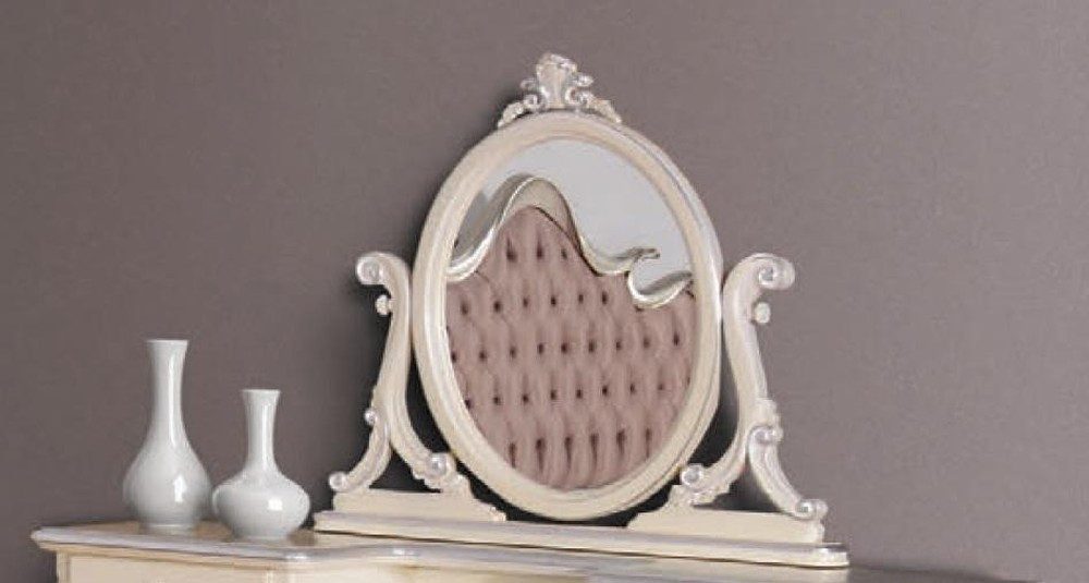 JVmoebel Wandspiegel Klassischer runder Wandspiegel in Weiß aus Italien, Made in Europa