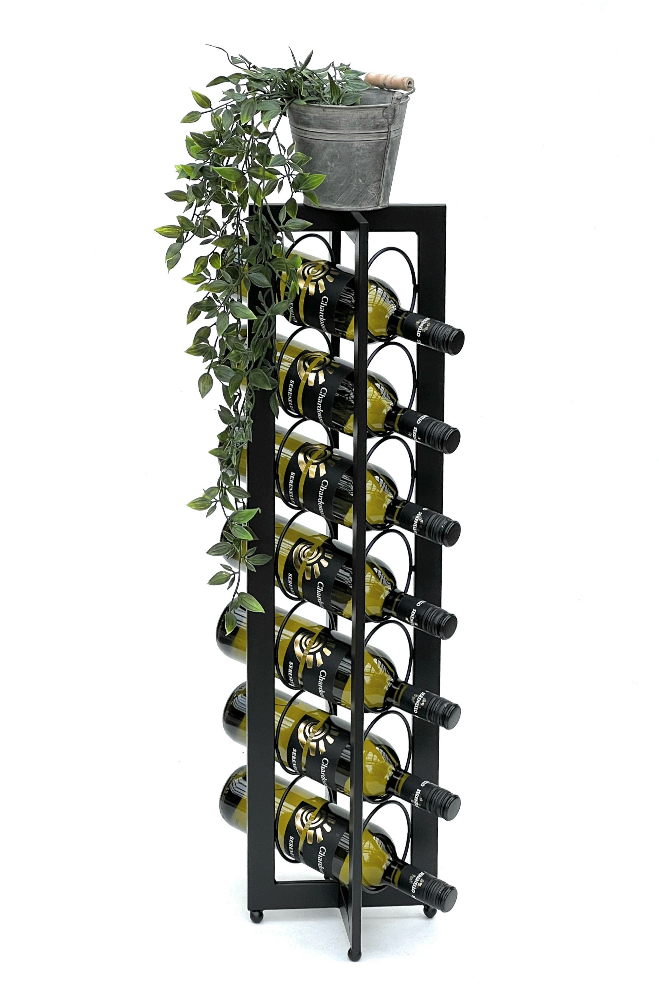 DanDiBo Weinregal Design Metall Schwarz Stehend 96323 X 80 cm Flaschenregal, Flaschenständer Wein Flaschenhalter Regal