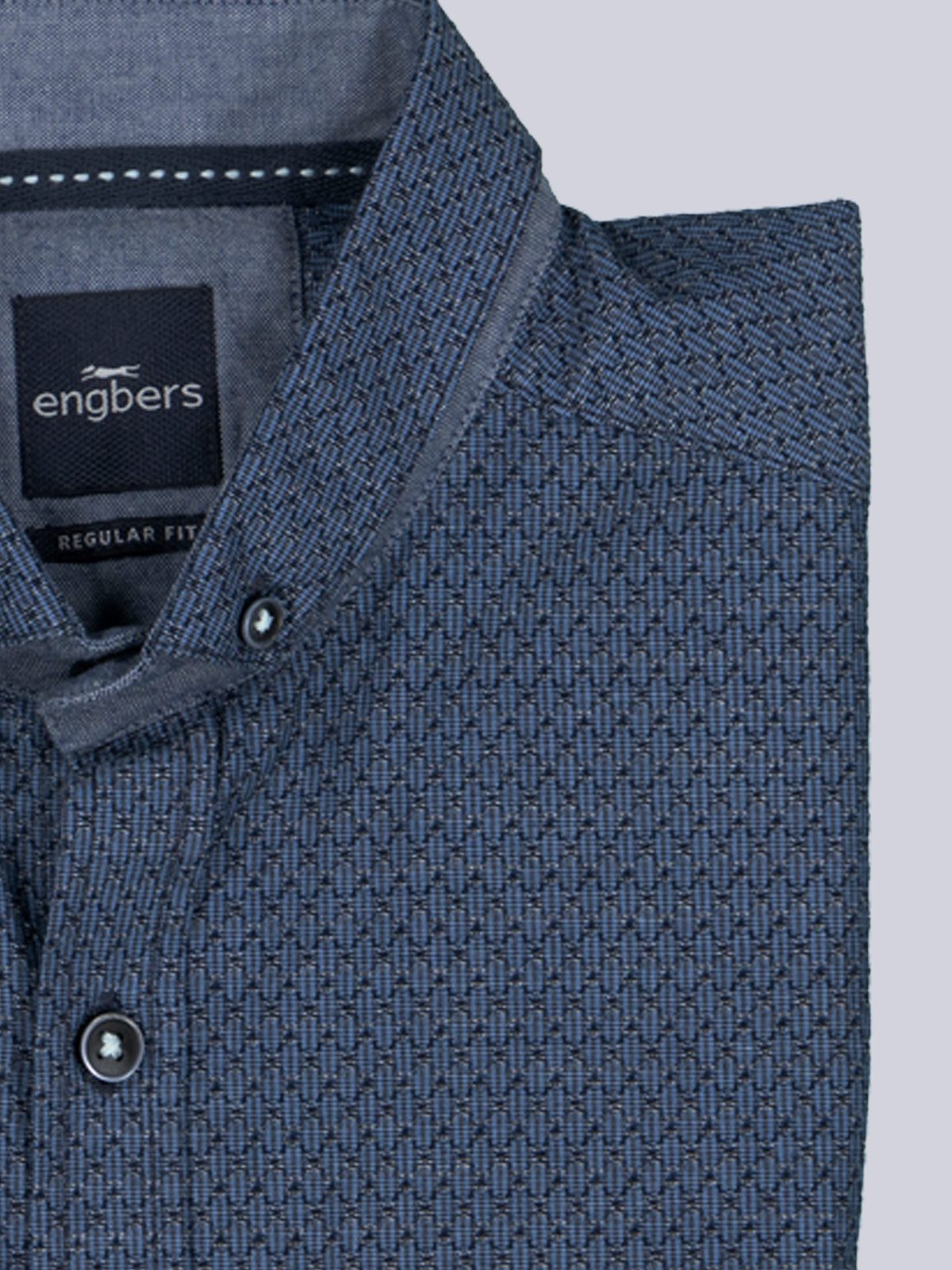 Engbers Kurzarmhemd Herren Kurzarm-Hemd strukturiert, Brilliantblau