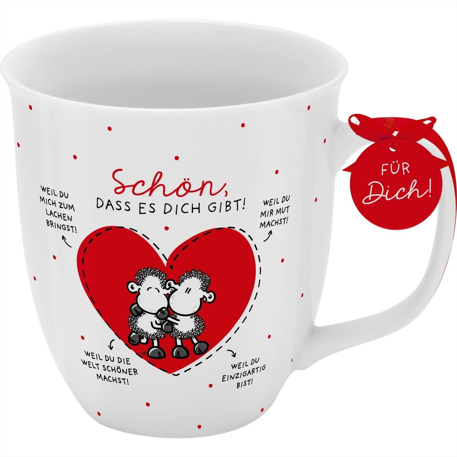 Sheepworld Tasse Tasse Tee- Kaffeetasse Kaffeebecher 40cl Geschenk Sheepworld Grande, Material: Porzellan