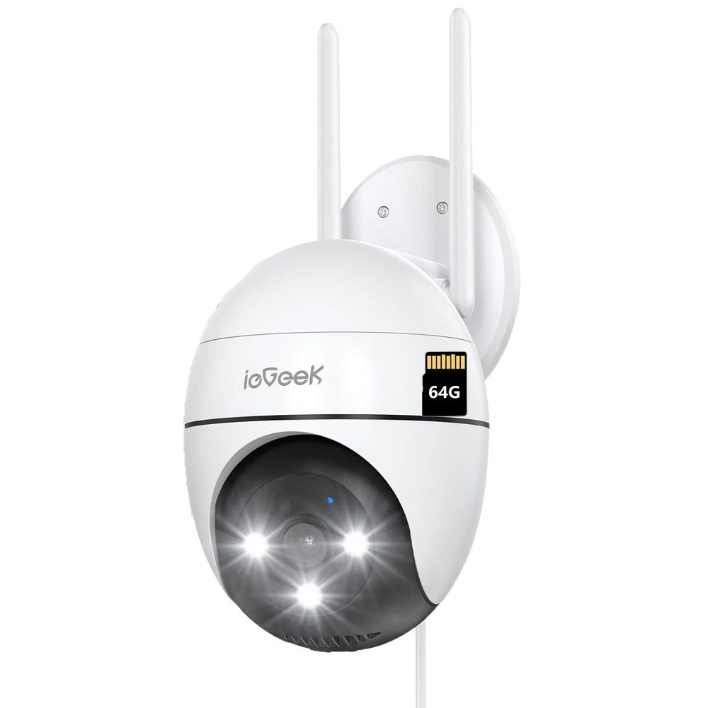 ieGeek Überwachungskamera 2K Überwachungskamera Aussen Kamera Überwachung Aussen Wlan IP (Aussen, AuBenbereich, außen, utdoor Kabel Außenkamera WiFi PTZ Outdoor Camera Dome Aussen kamera, 1-tlg., Videoüberwachung Kamera mit Farbige Nachtsicht Bewegungserkennung, 24/7 Aufnahme,& Ton und Lichtalarm)
