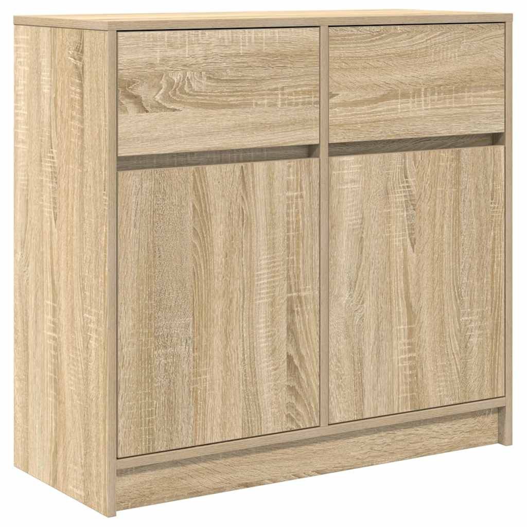 vidaXL Sideboard Sideboard mit Schublade Sonoma-Eiche 80x34x76 cm Holzwerks günstig online kaufen
