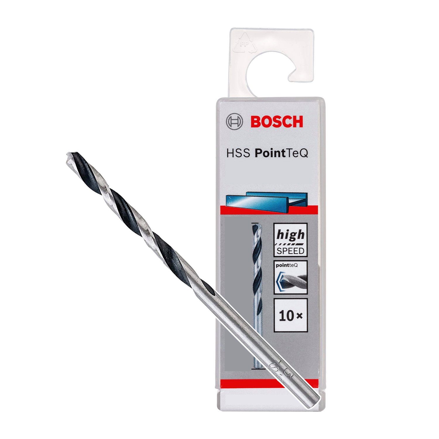 BOSCH Metallbohrer Metallspiralbohrer HSS PointTeQ 5,5x57x93 (10 St)