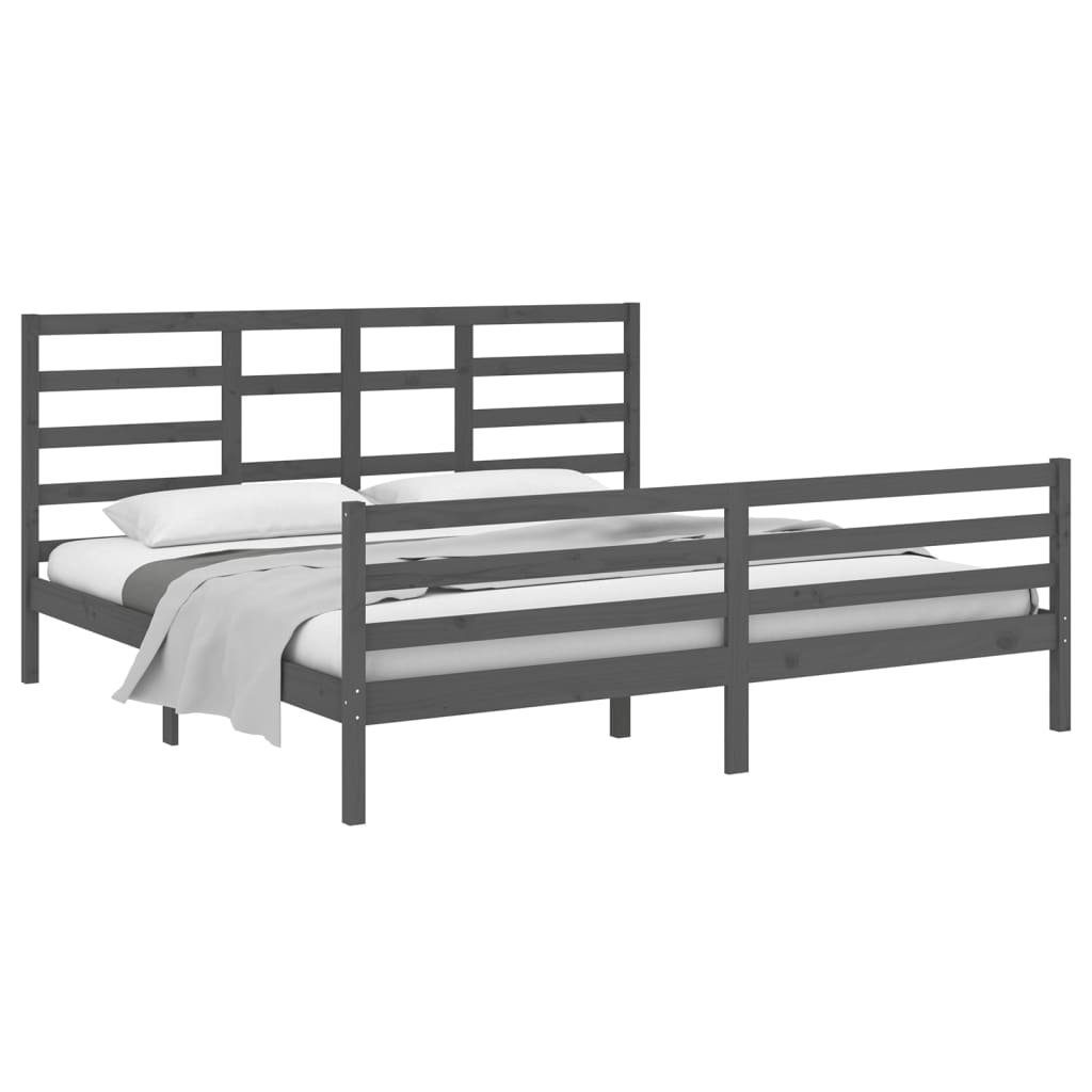 vidaXL Bett Massivholzbett Grau 200x200 cm günstig online kaufen