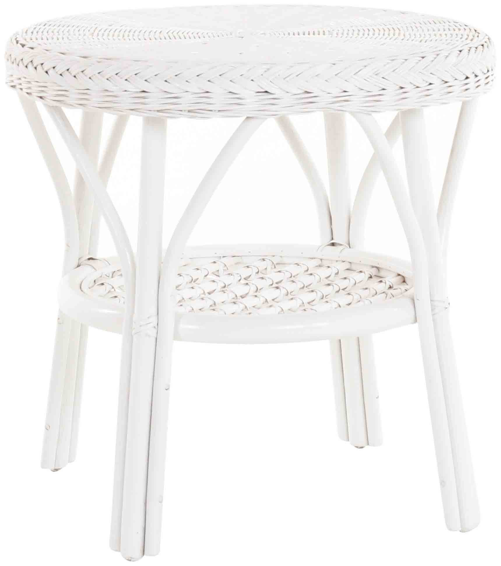 Krines Home Wohnzimmertisch Rattan Beistelltisch Rund Couchtisch Rattantisch für Wohnzimmer Tisch, mit Ablage