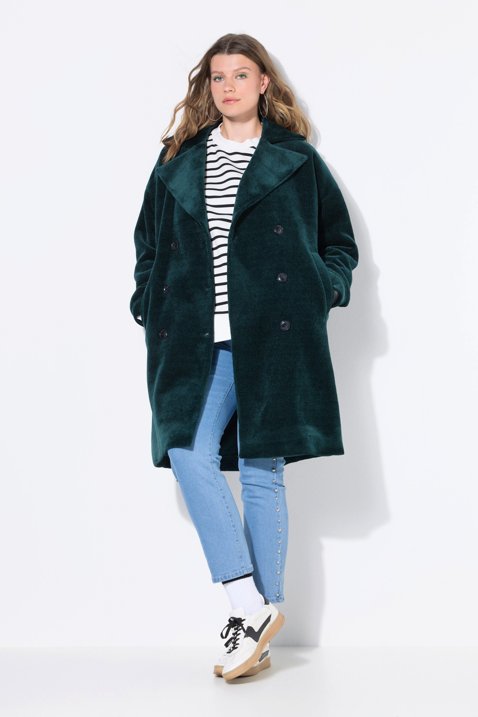 Studio Untold Wintermantel Mantel oversized Doppelreiher Reverskragen günstig online kaufen